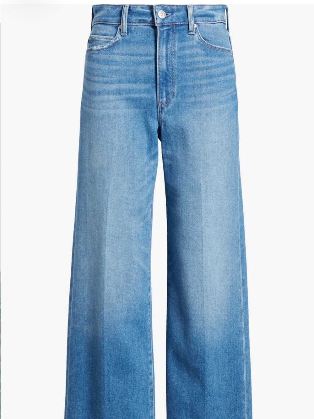 Paige Anessa high waist raw hem wide leg jeans - Picture 5 of 7